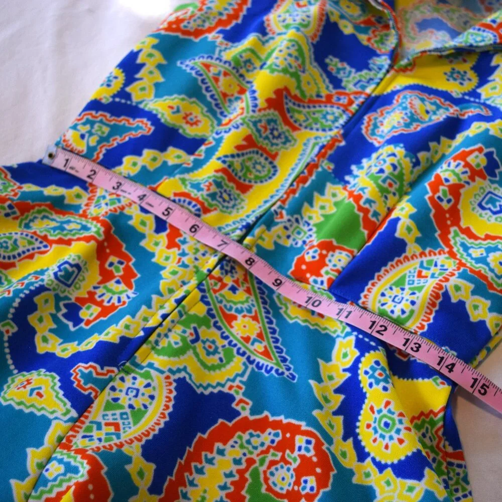 Vintage 60's Colorful Paisley Jumpsuit - Picture 6 of 7